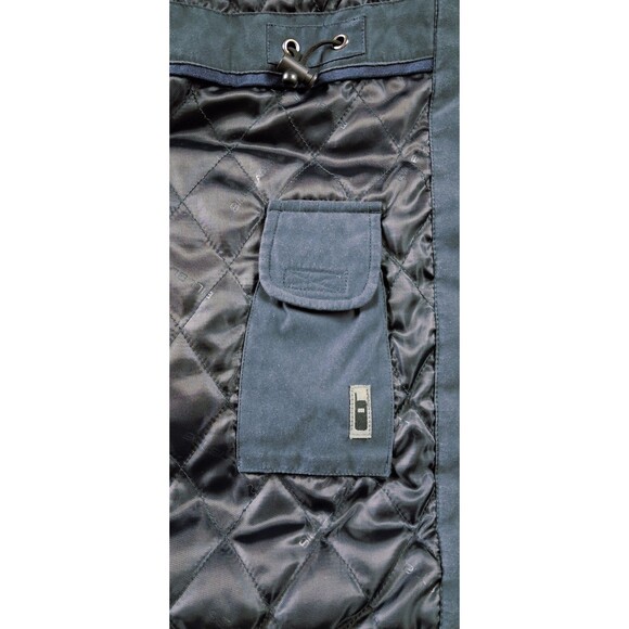 Bill Blass Men’s XL Winter Parka Black Blue Shoulder Corduroy Collar 7 Pockets - Picture 12 of 16